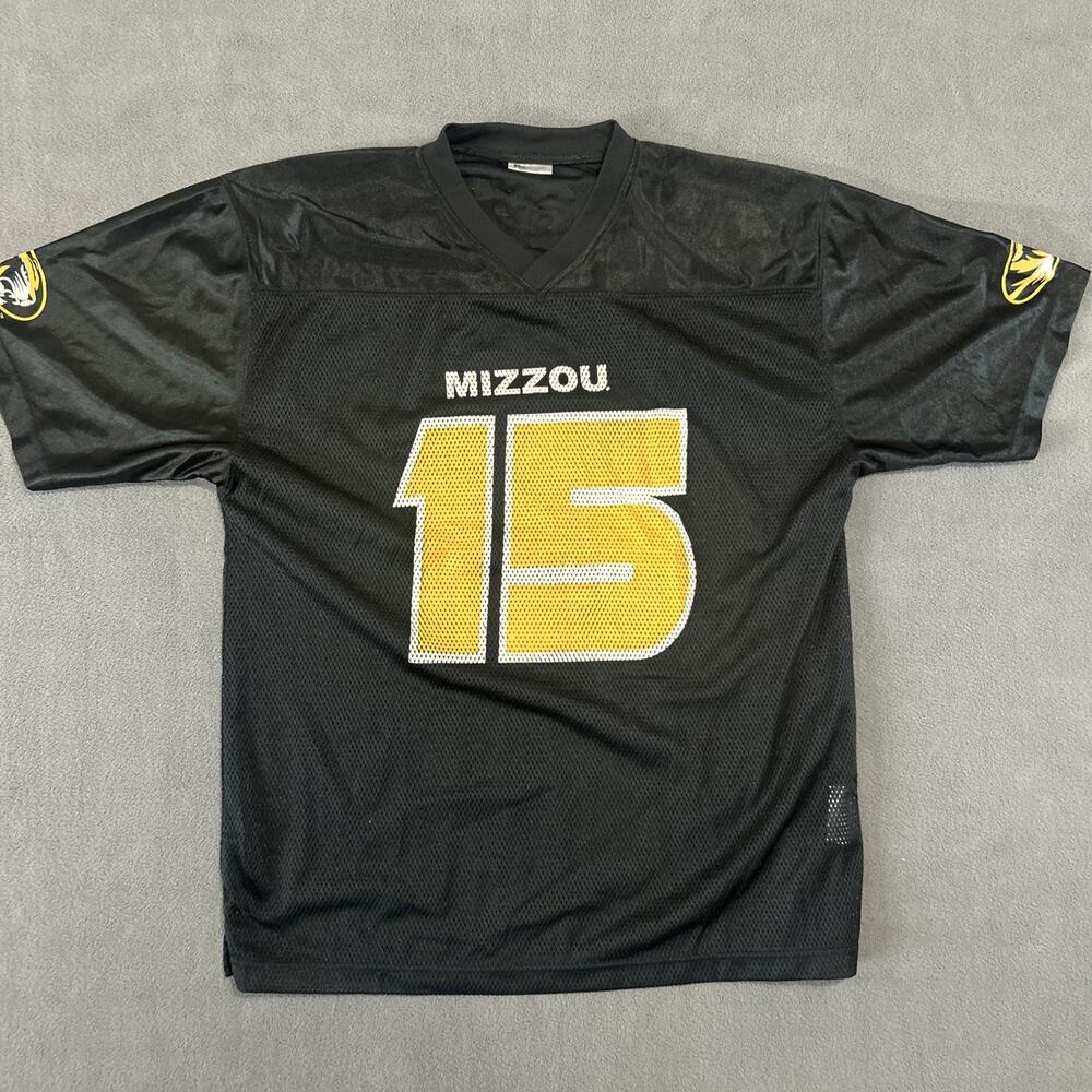 Vintage Y2K NCAA Missouri Tigers #15 Black Pro Edge Jersey Size L